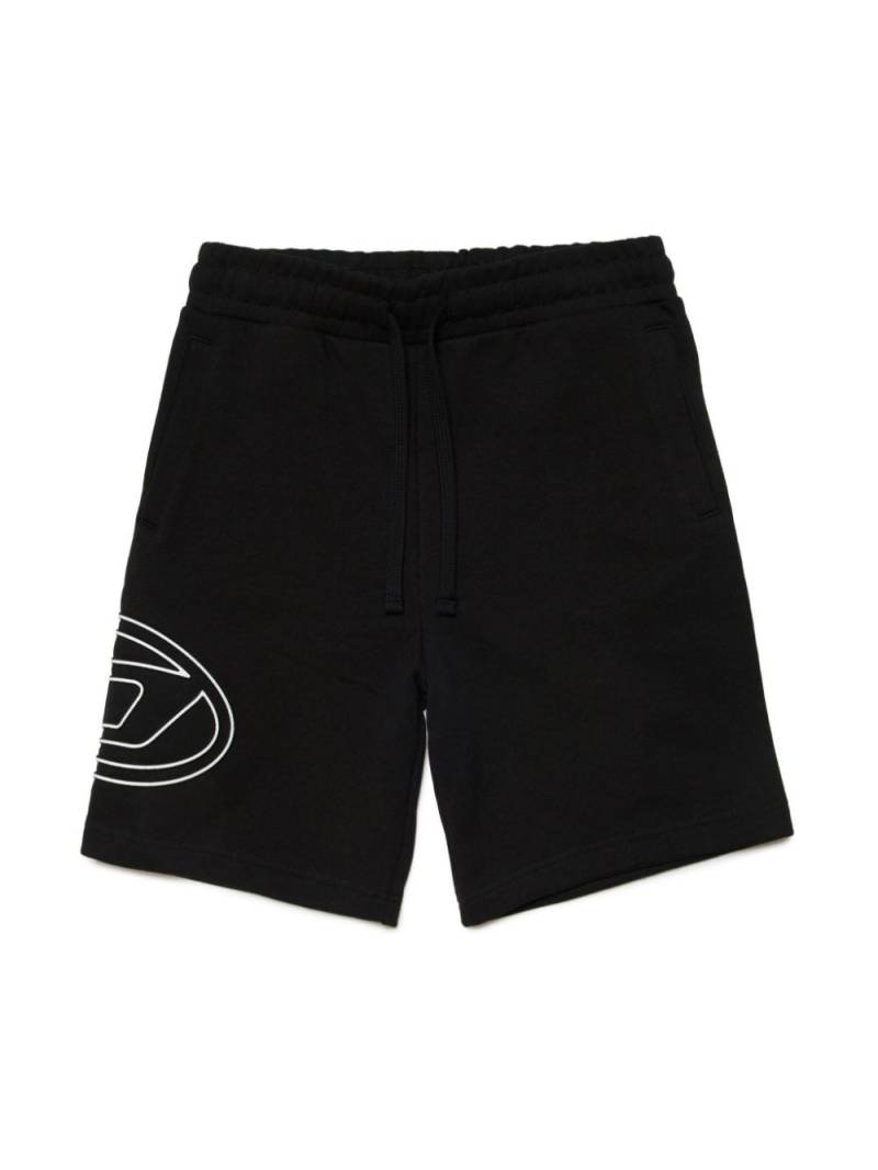 Diesel Kids Pcurvebigoval logo-print cotton shorts - Black von Diesel Kids