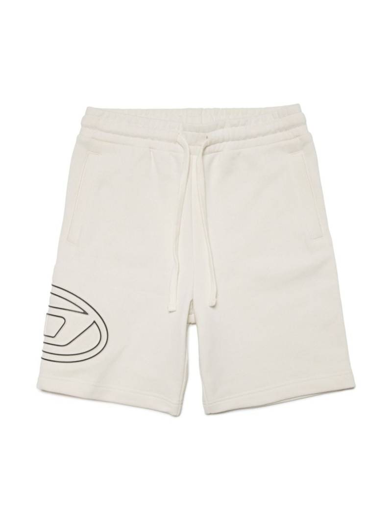 Diesel Kids Pcurvebigoval logo-print cotton shorts - Neutrals von Diesel Kids