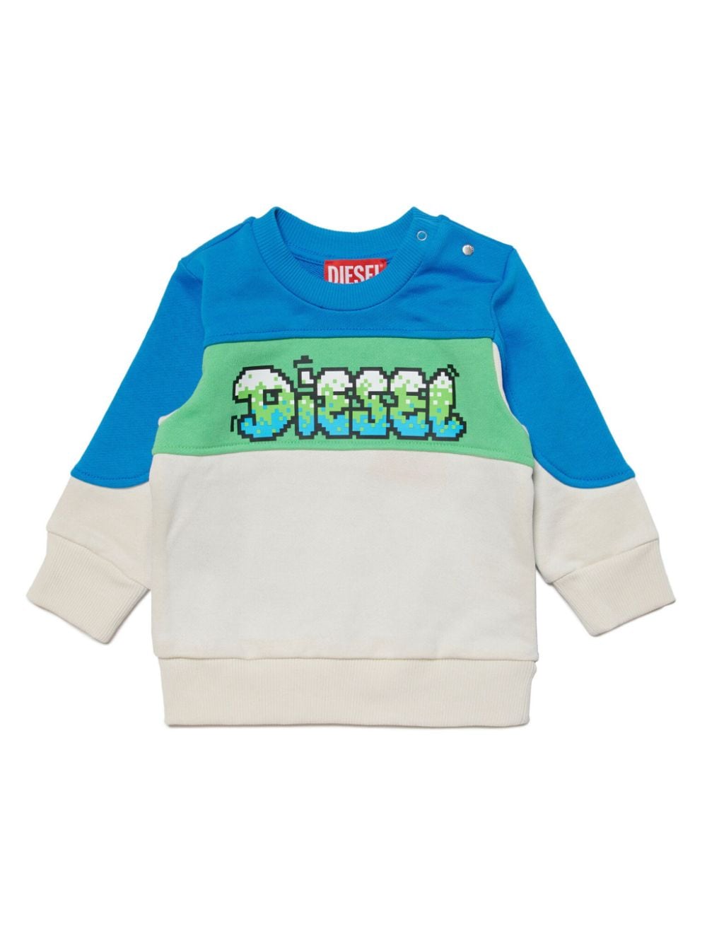 Diesel Kids Pixel-print cotton sweatshirt - Blue von Diesel Kids