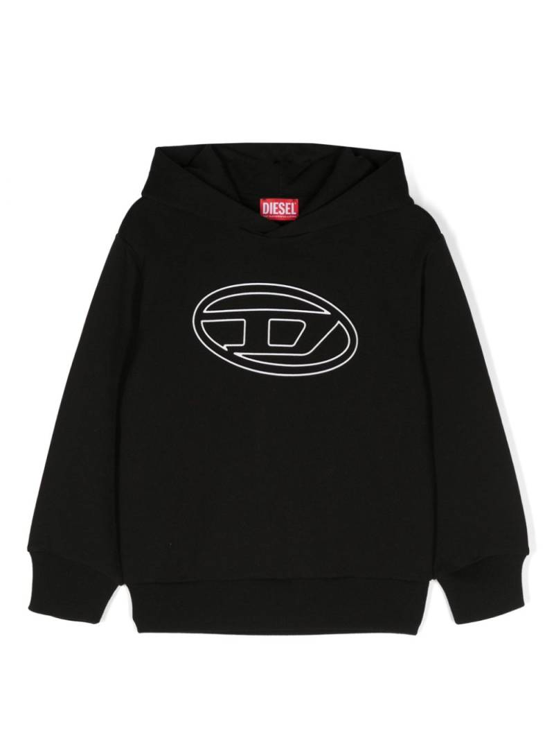 Diesel Kids Sbigovalhood cotton hoodie - Black von Diesel Kids