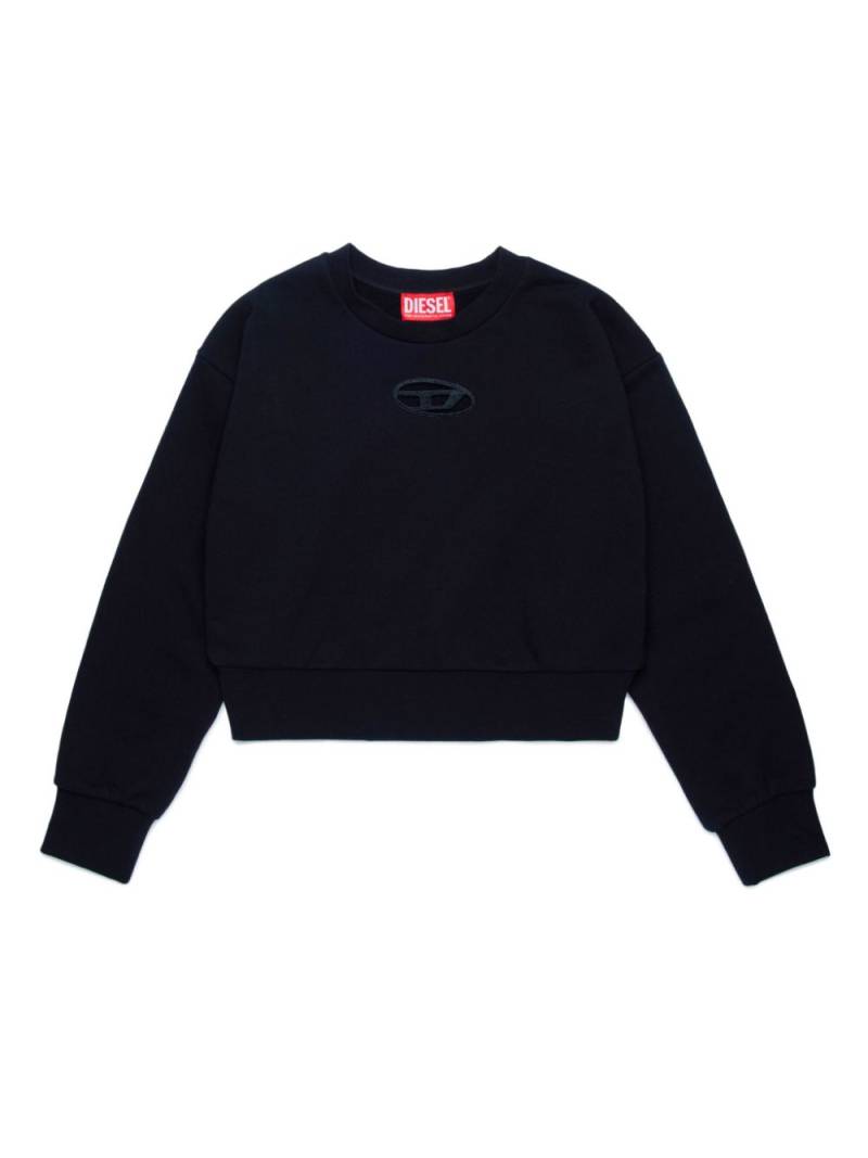 Diesel Kids Straslium Oval D-logo sweatshirt - Black von Diesel Kids