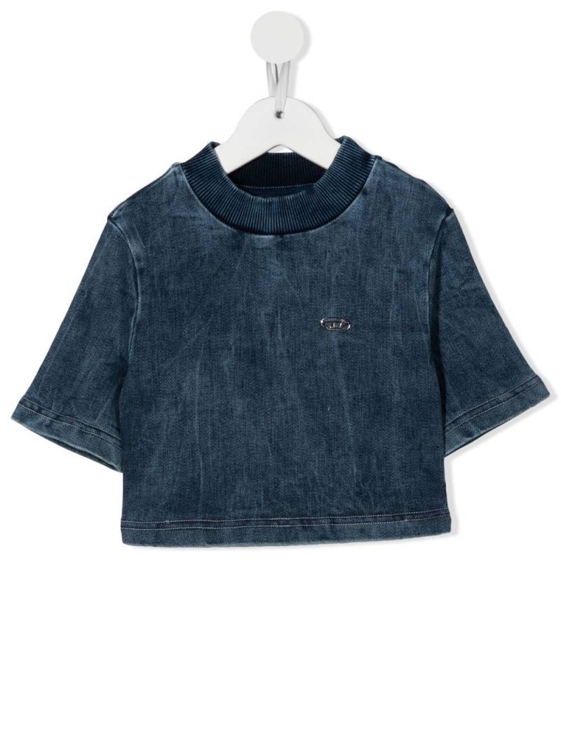 Diesel Kids Tbillie JJJ cropped t-shirt - Blue von Diesel Kids