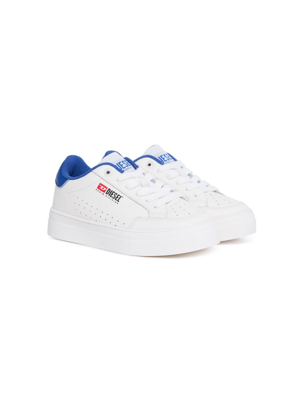 Diesel Kids Vaneela lace-up leather sneakers - White von Diesel Kids