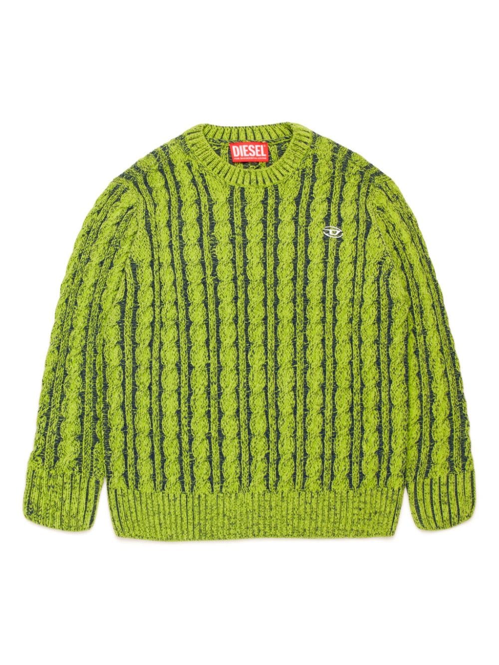 Diesel Kids cable-knit crew-neck jumper - Green von Diesel Kids