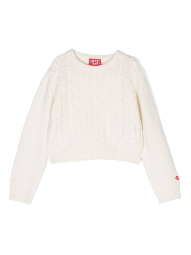 Diesel Kids cable-knit sweatshirt - White von Diesel Kids