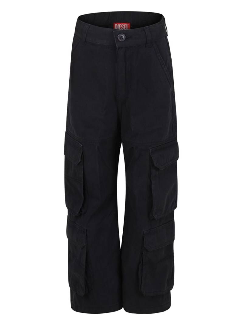 Diesel Kids cotton cargo trousers - Black von Diesel Kids