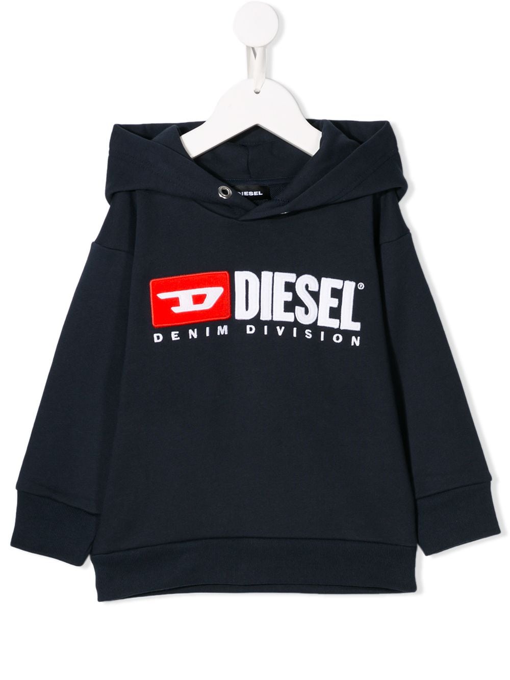 Diesel Kids embroidered logo hoodie - Blue von Diesel Kids