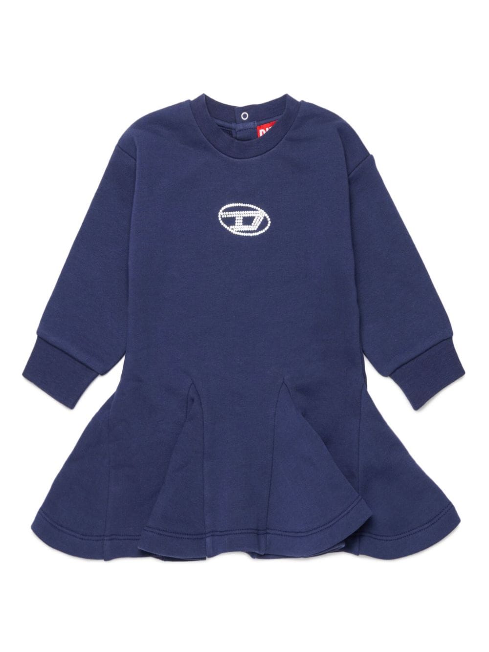 Diesel Kids embroidered-logo pleated dress - Blue von Diesel Kids