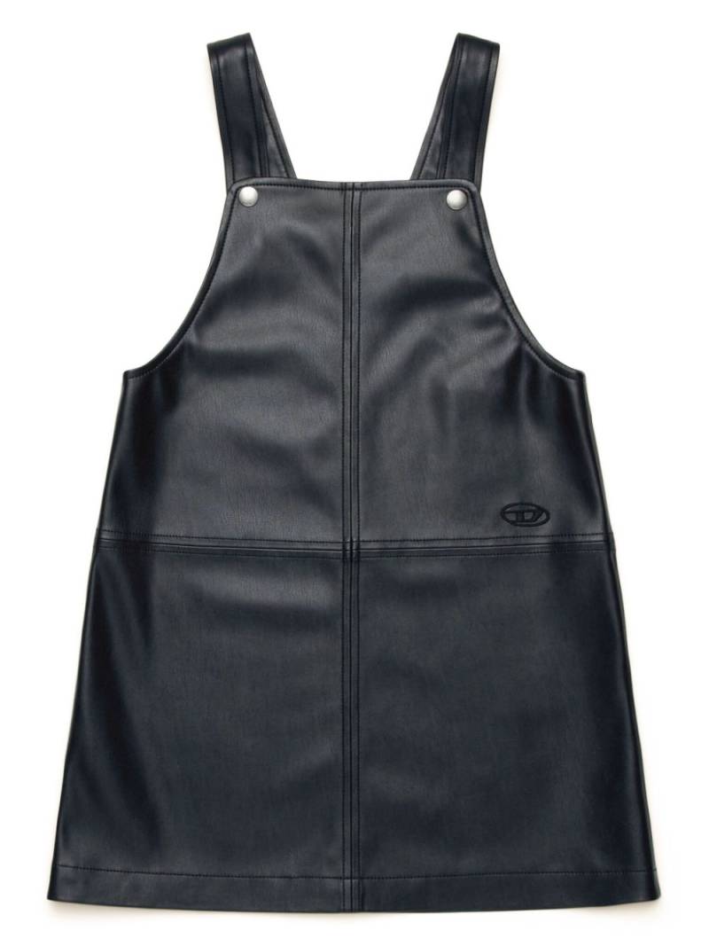 Diesel Kids faux-leather dungaree dress - Black von Diesel Kids