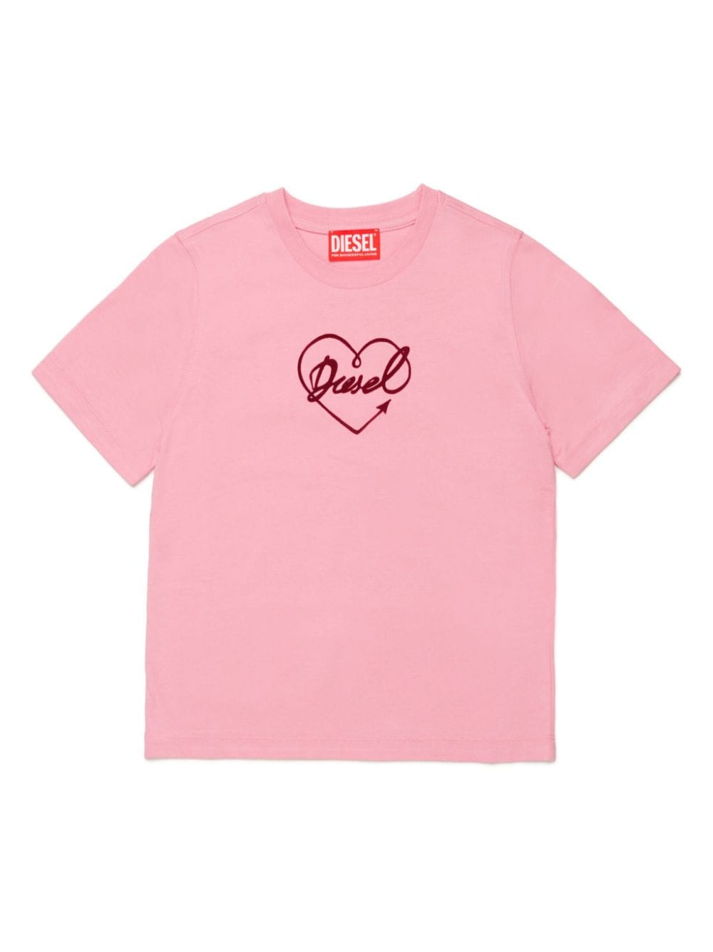 Diesel Kids flocked-logo cotton T-shirt - Pink von Diesel Kids