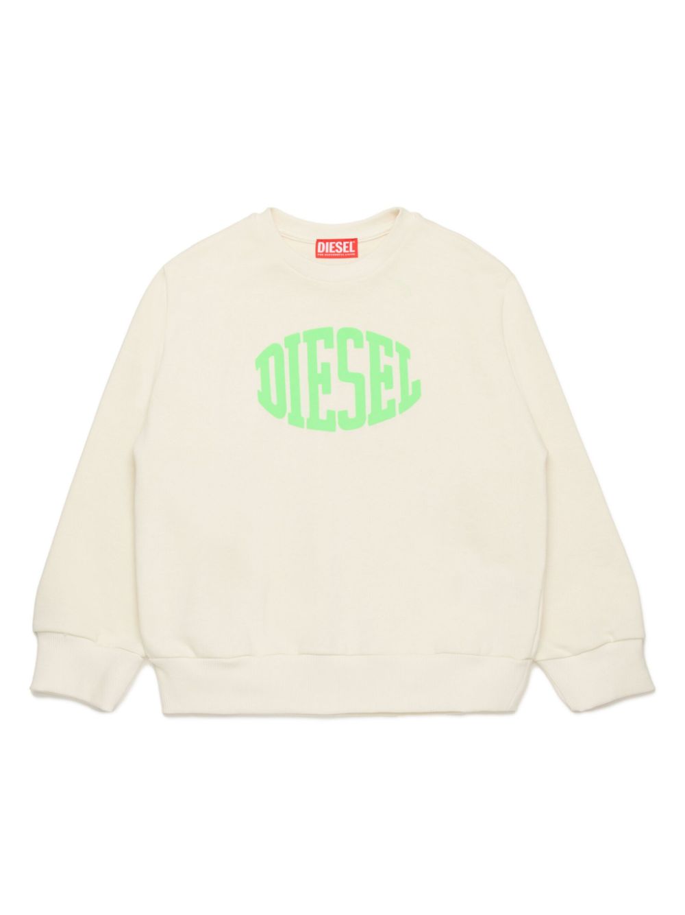 Diesel Kids flocked-logo cotton sweatshirt - Neutrals von Diesel Kids