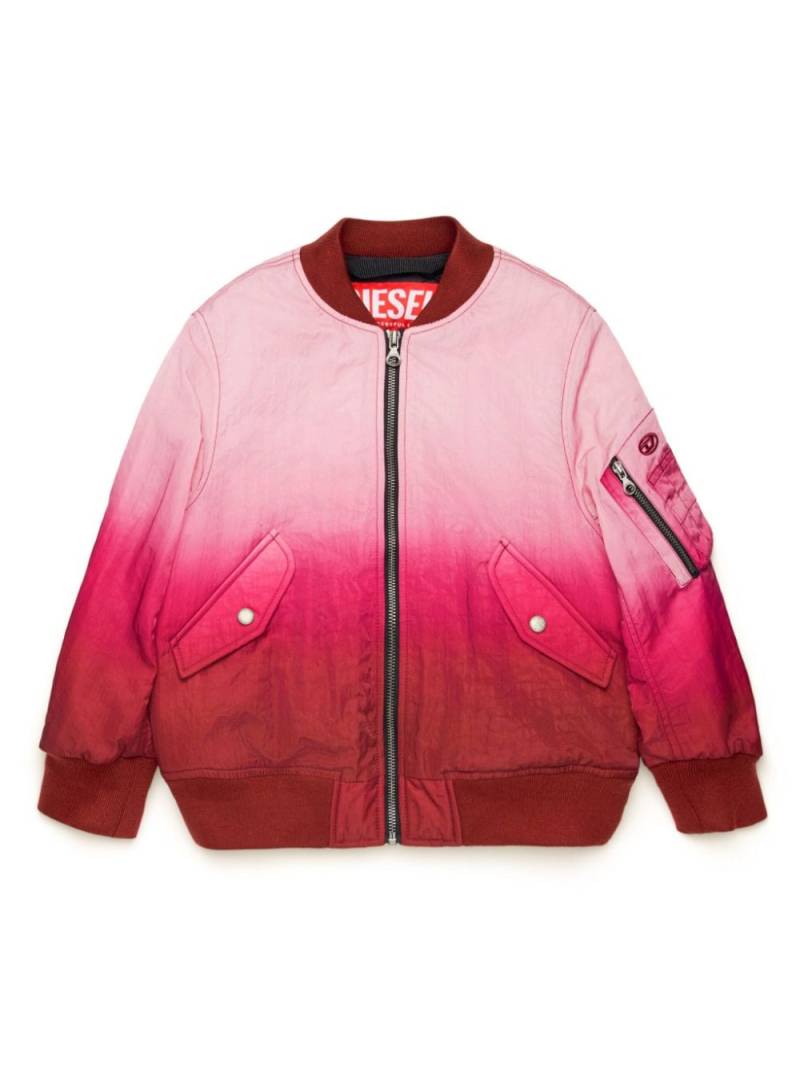 Diesel Kids gradient-effect bomber jacket - Red von Diesel Kids