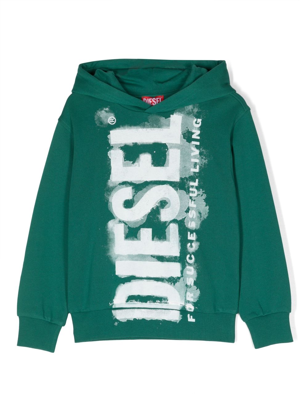 Diesel Kids graphic-print cotton hoodie - Green von Diesel Kids