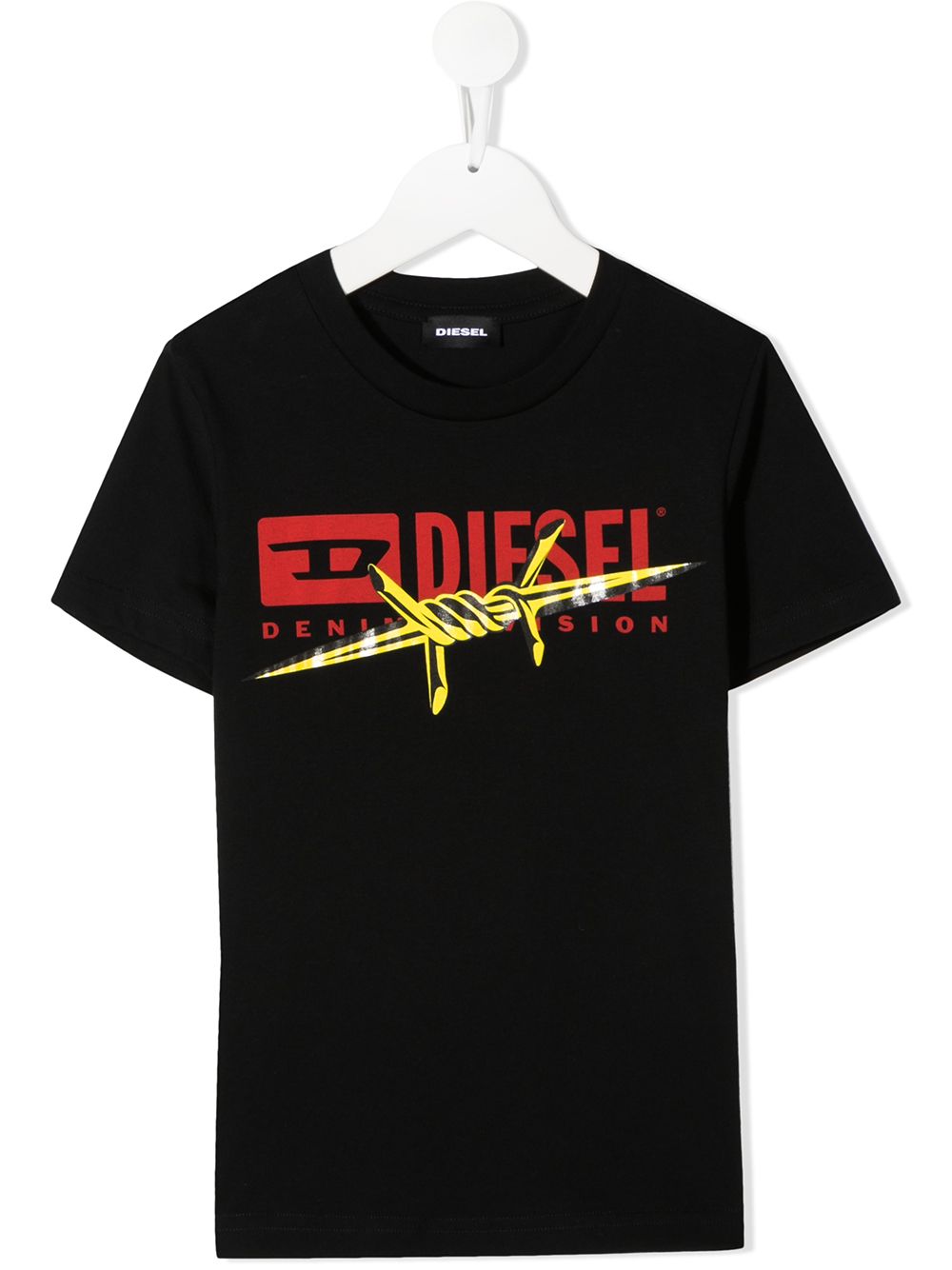 Diesel Kids graphic print logo T-shirt - Black von Diesel Kids