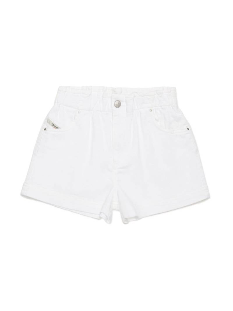 Diesel Kids logo-appliqué denim shorts - White von Diesel Kids