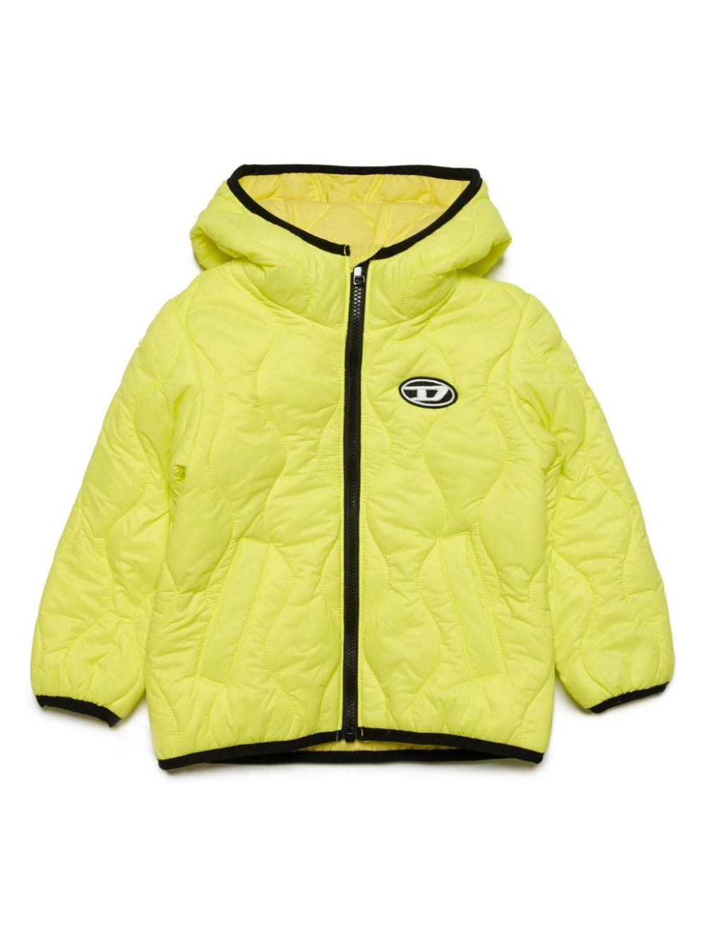 Diesel Kids logo-appliqué hooded padded jacket - Yellow von Diesel Kids