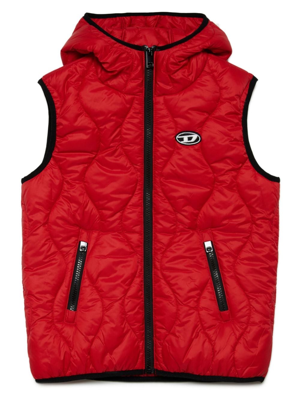 Diesel Kids logo-appliqué padded gilet - Red von Diesel Kids