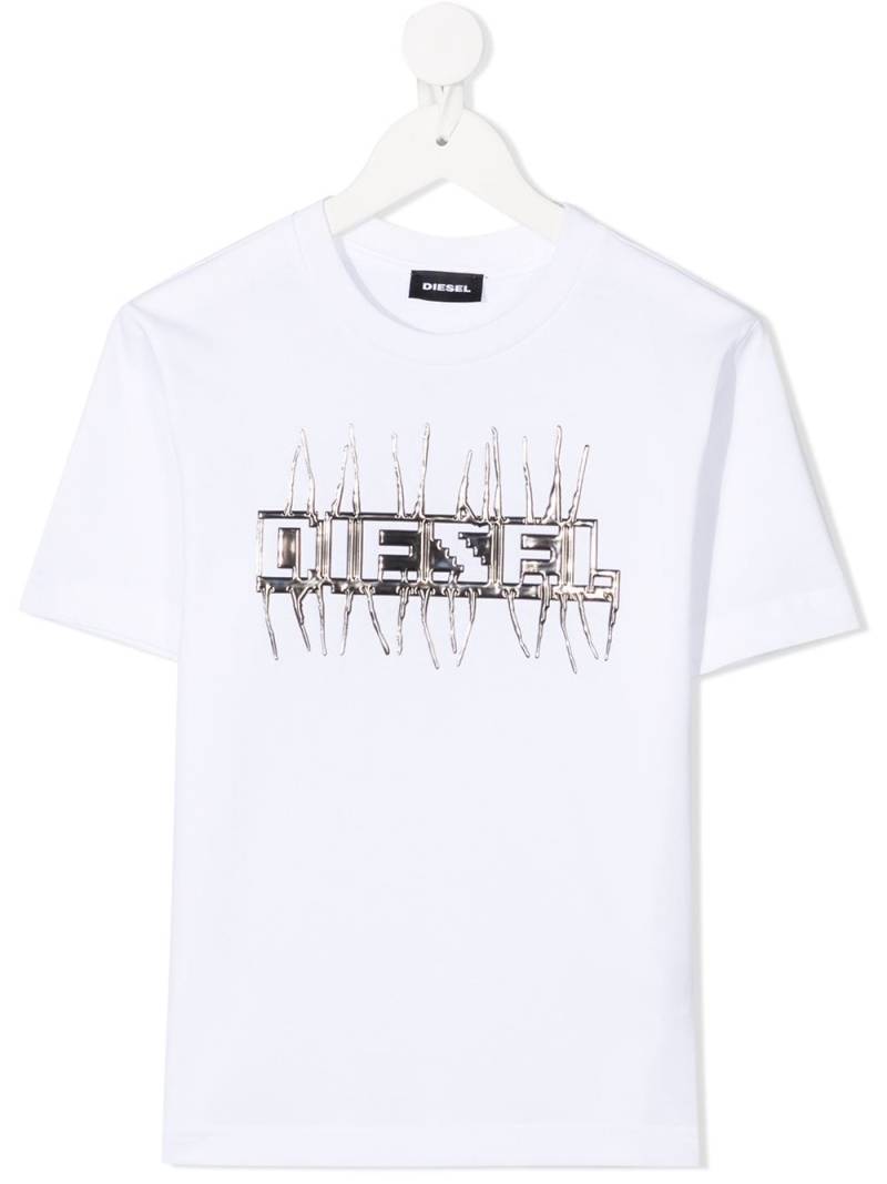 Diesel Kids logo embellished T-shirt - White von Diesel Kids