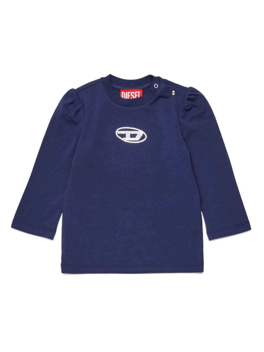 Diesel Kids logo-embellished cotton-blend T-shirt - Blue von Diesel Kids