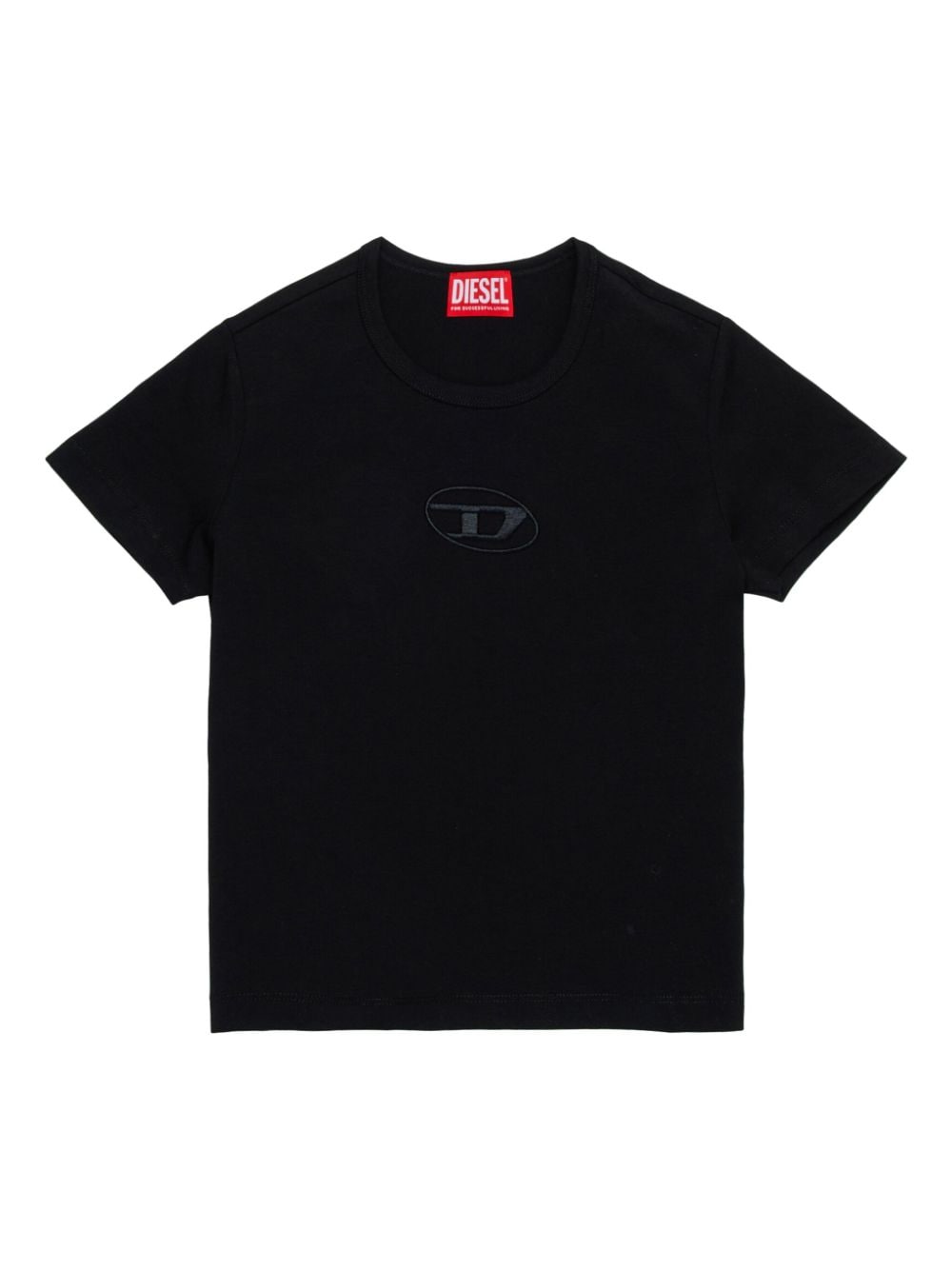 Diesel Kids logo-embroidered T-shirt - Black von Diesel Kids