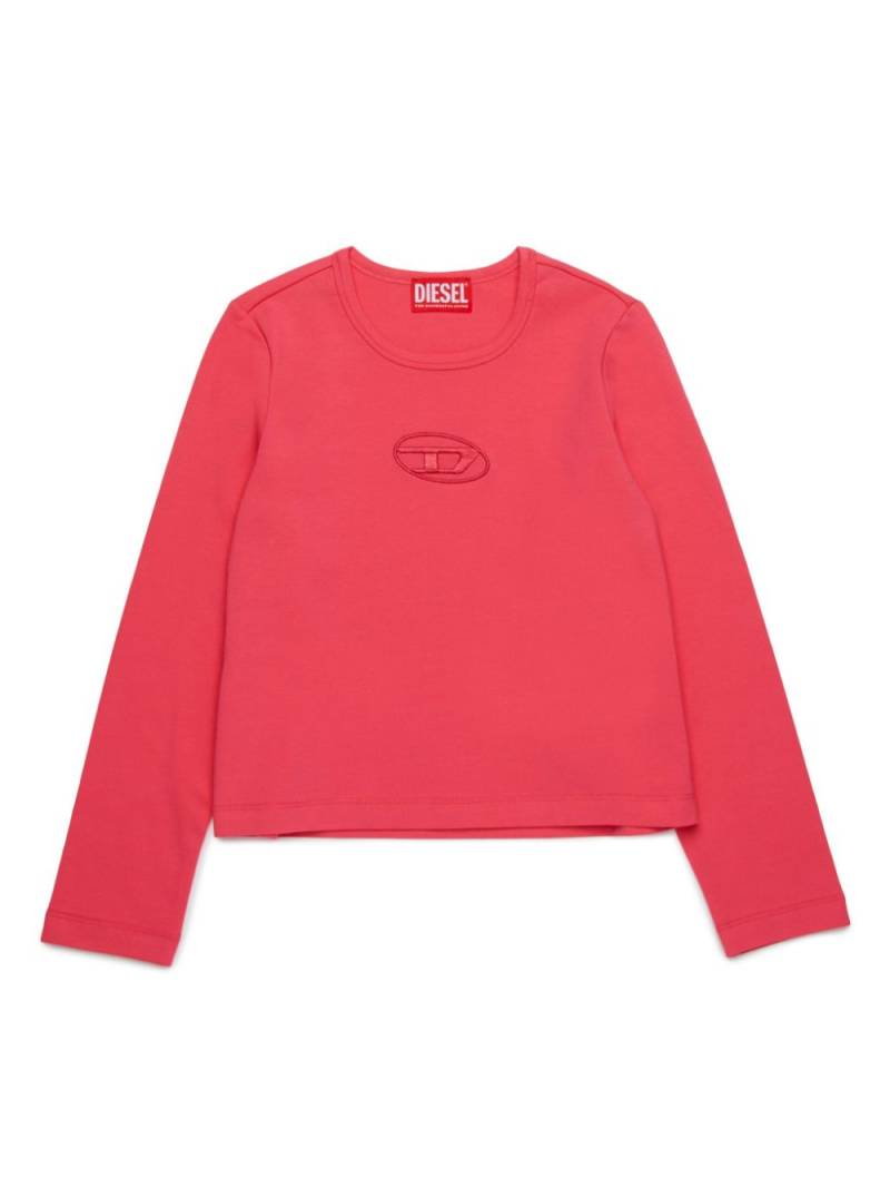 Diesel Kids logo-embroidered T-shirt - Pink von Diesel Kids