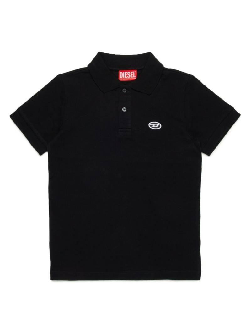 Diesel Kids logo-embroidered cotton polo shirt - Black von Diesel Kids