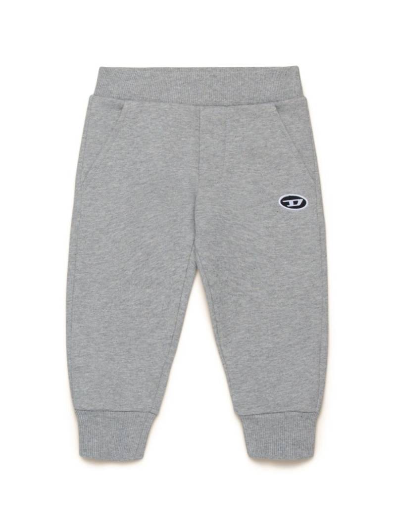 Diesel Kids logo-embroidered cotton track pants - Grey von Diesel Kids