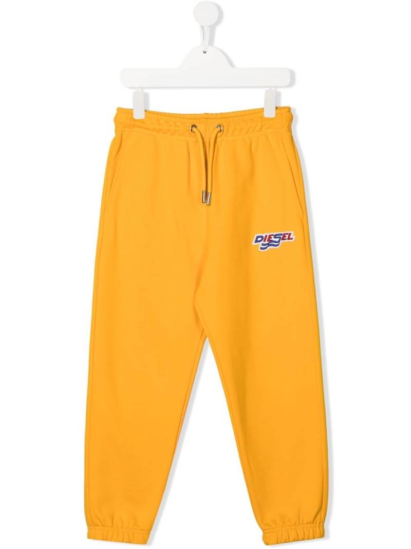 Diesel Kids logo-embroidered cotton track pants - Orange von Diesel Kids