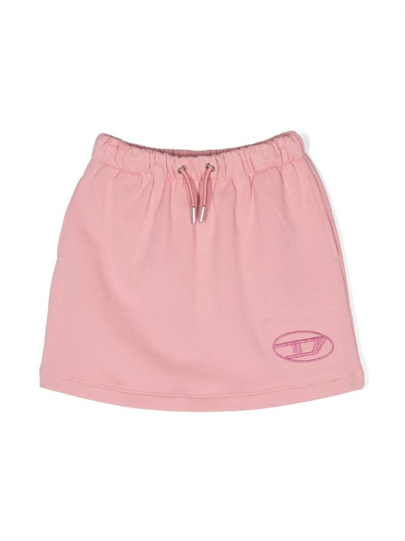 Diesel Kids logo-embroidered drawstring-waistband skirt - Pink von Diesel Kids