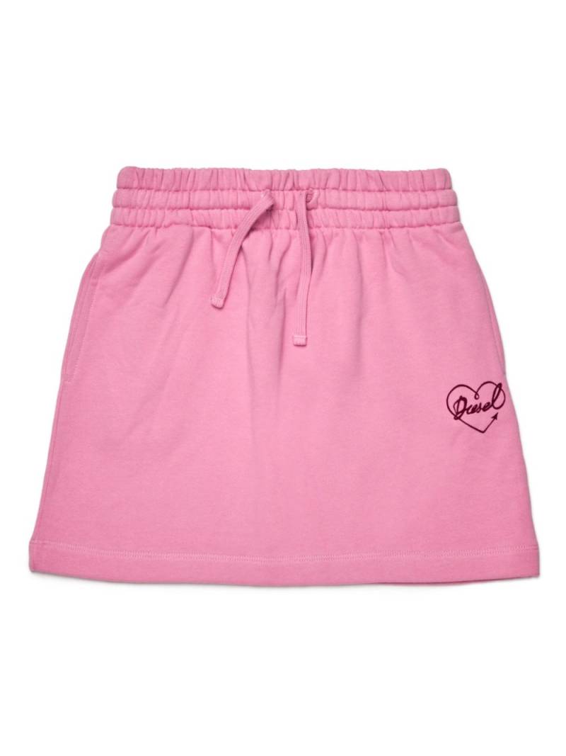 Diesel Kids logo-embroidered drawstring-waistband skirt - Pink von Diesel Kids