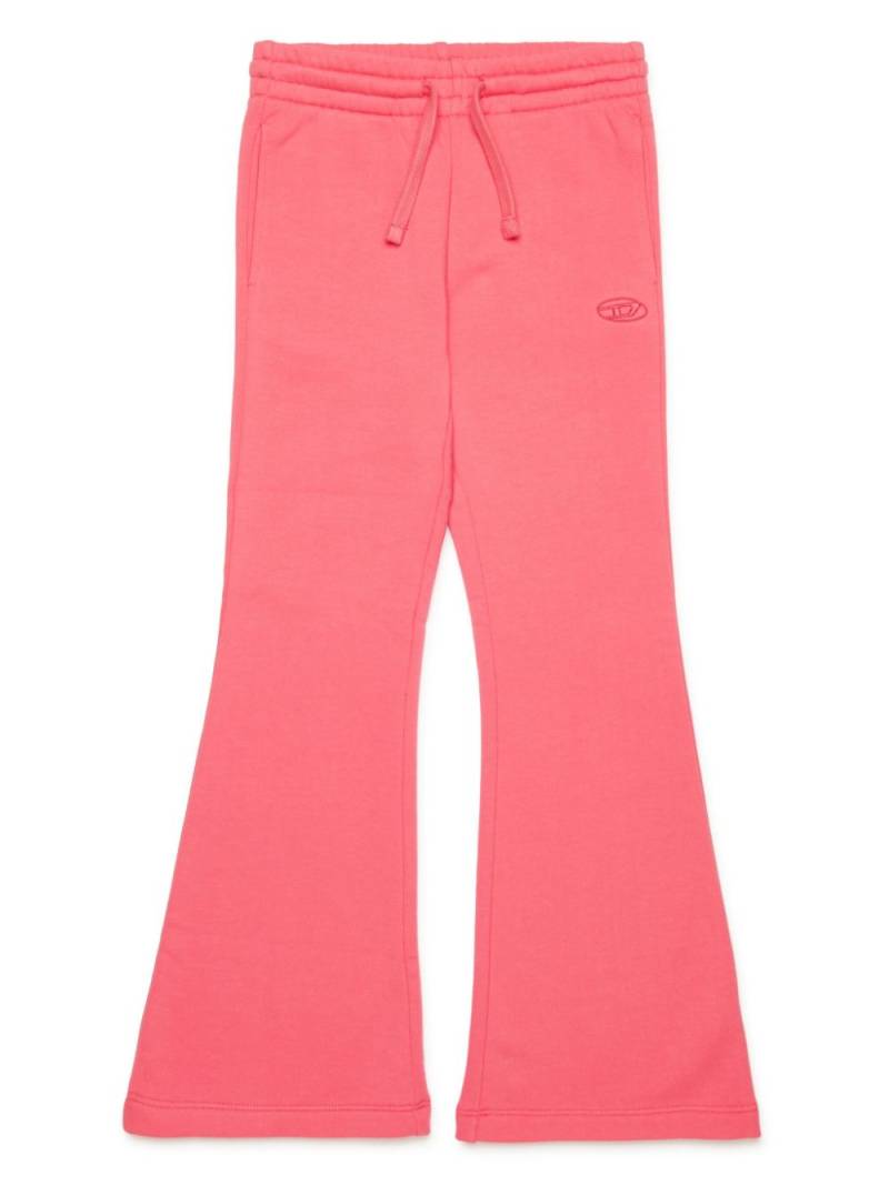 Diesel Kids logo-embroidered fleece bootcut trousers - Pink von Diesel Kids