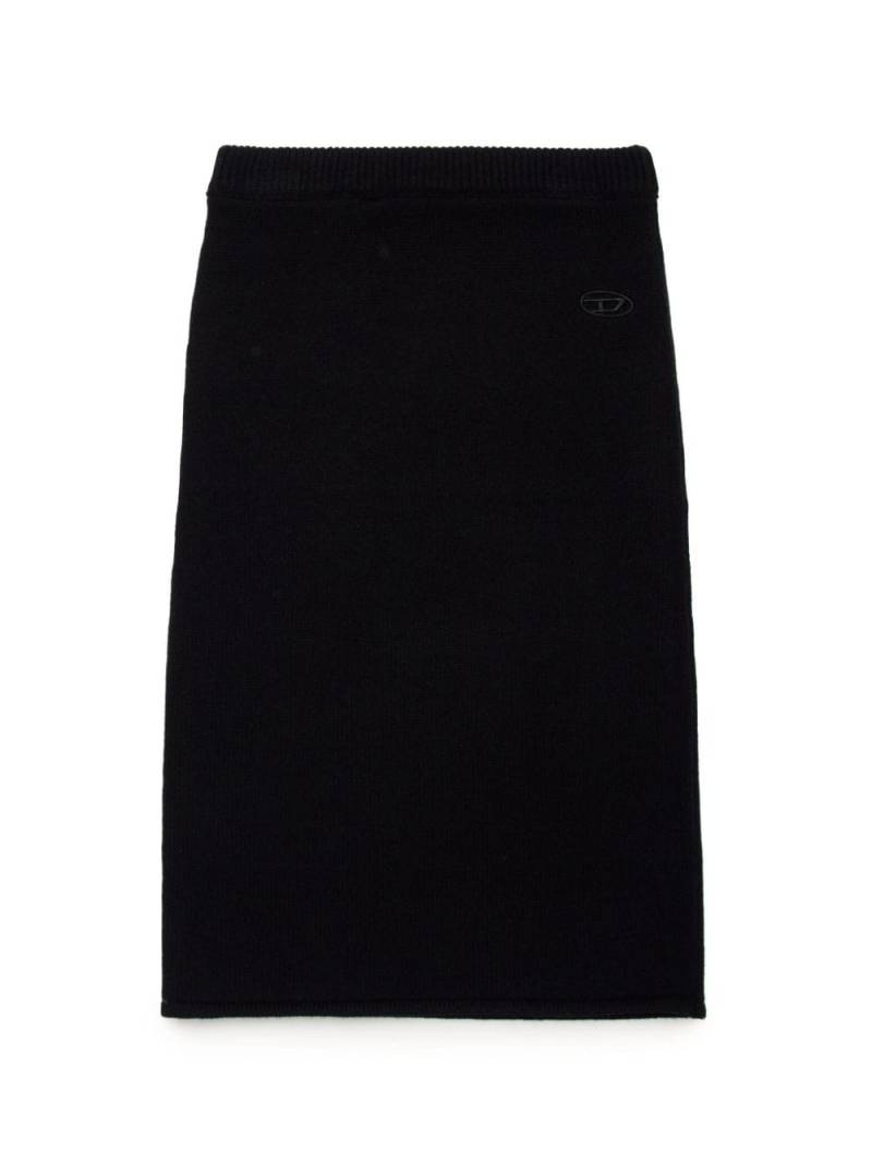 Diesel Kids logo-embroidered knitted skirt - Black von Diesel Kids