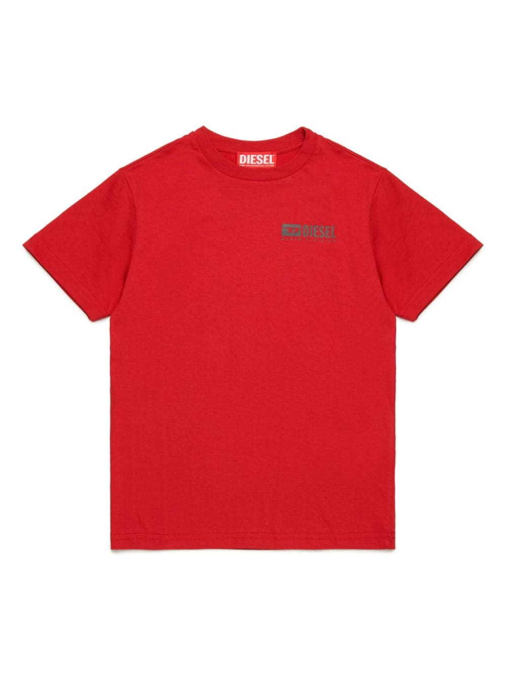 Diesel Kids logo-flocked cotton T-shirt - Red von Diesel Kids
