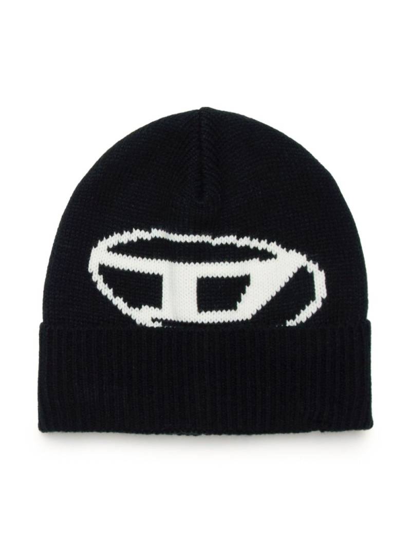 Diesel Kids logo-jacquard beanie - Black von Diesel Kids