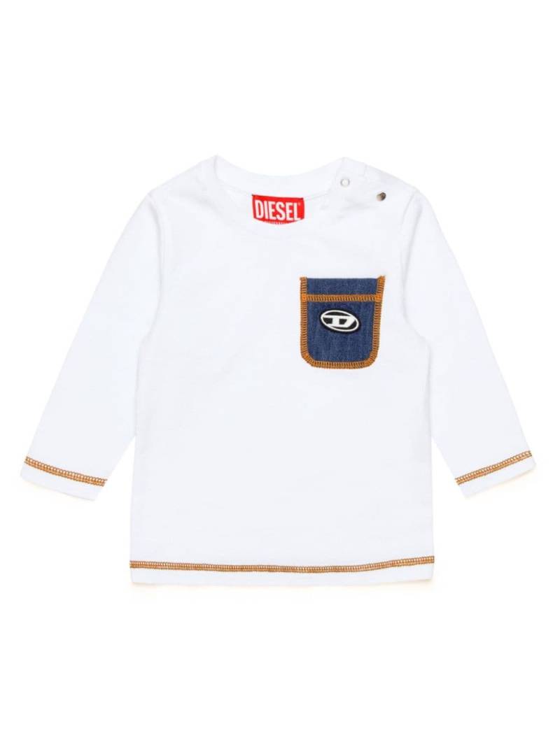 Diesel Kids logo-patch cotton T-shirt - White von Diesel Kids