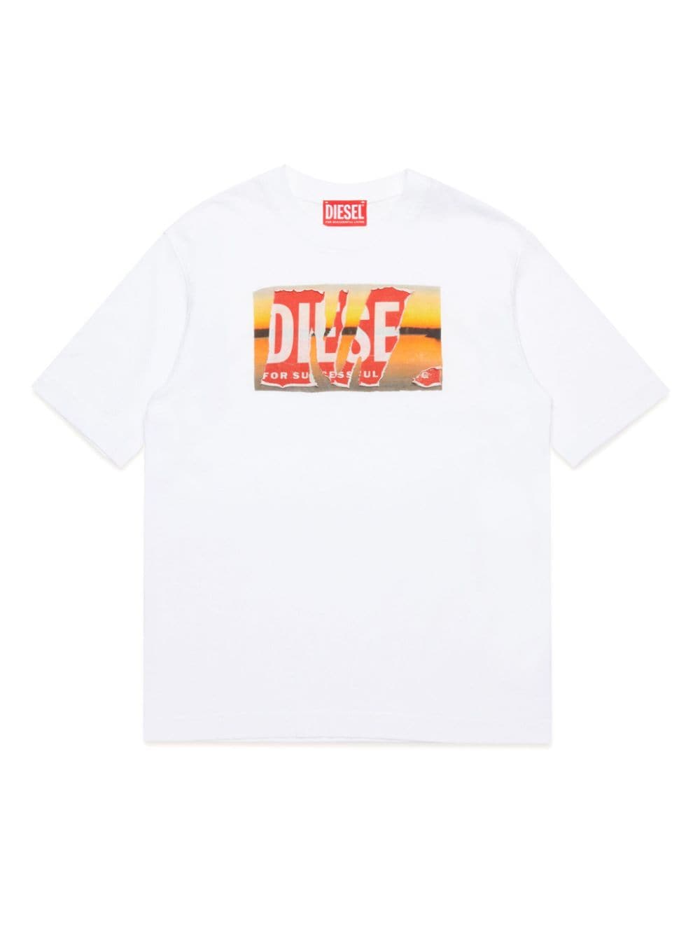 Diesel Kids logo-patch cotton T-shirt - White von Diesel Kids