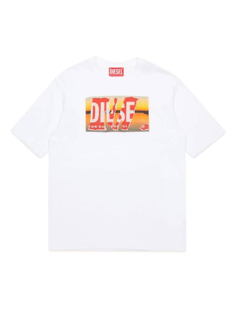 Diesel Kids logo-patch cotton T-shirt - White von Diesel Kids