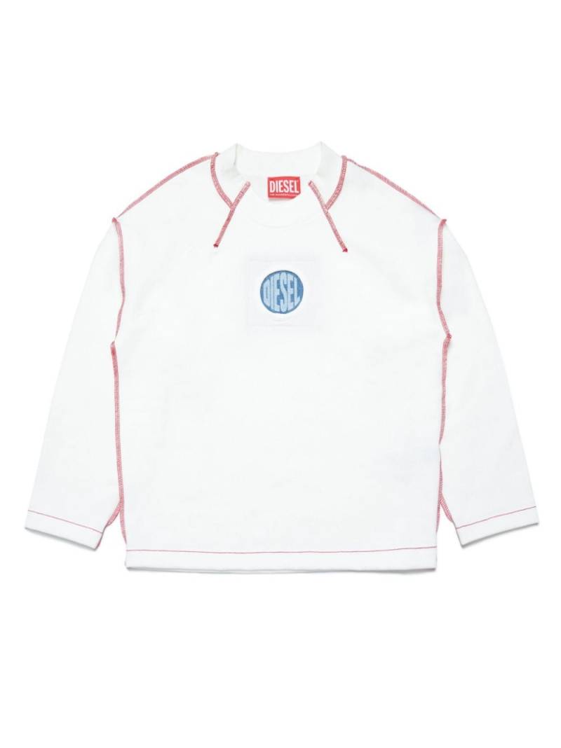 Diesel Kids logo-patch cotton sweatshirt - White von Diesel Kids