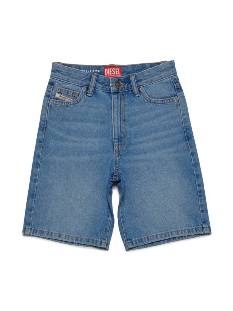 Diesel Kids logo-patch denim shorts - Blue von Diesel Kids