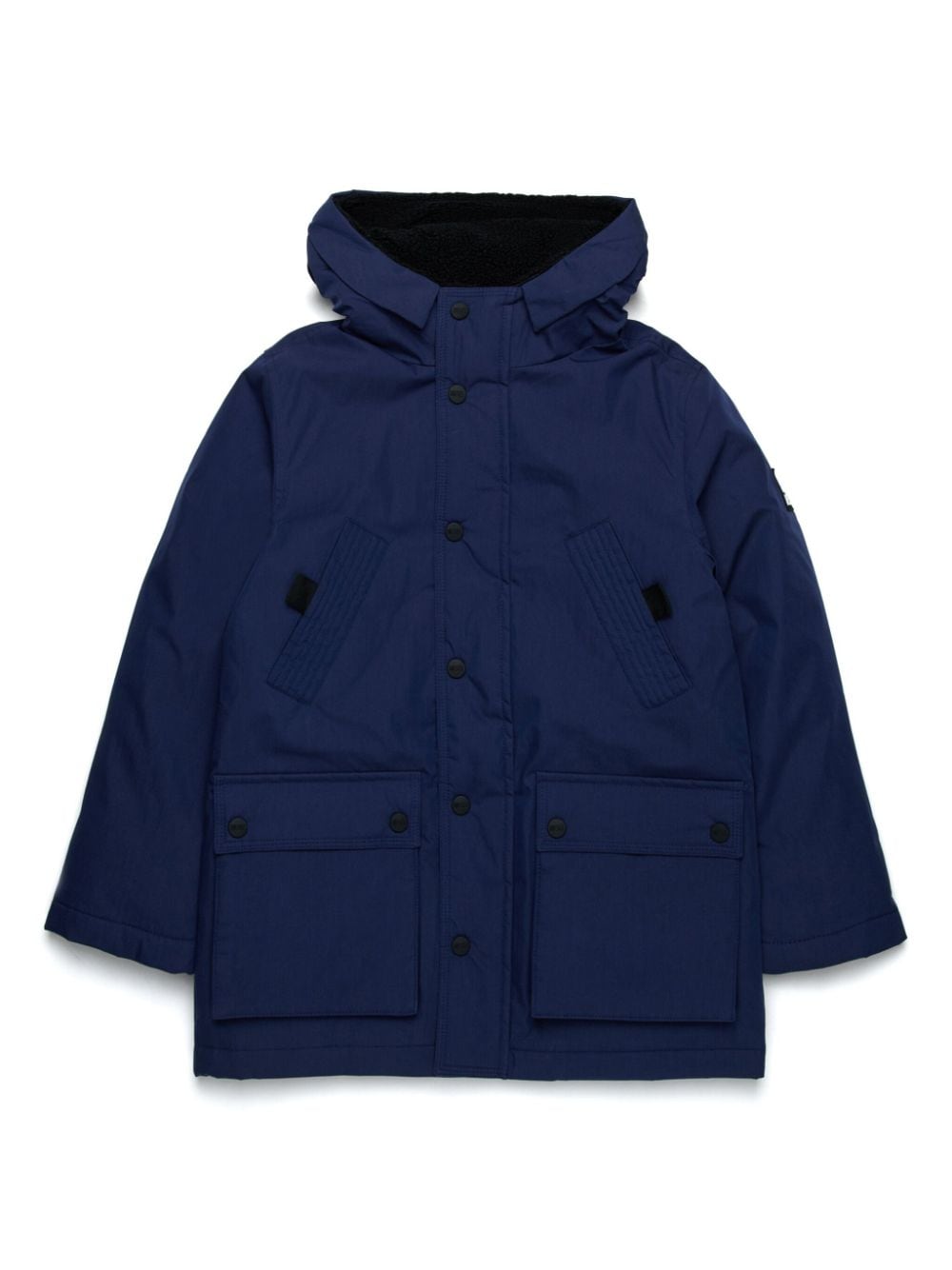 Diesel Kids logo-patch hooded jacket - Blue von Diesel Kids