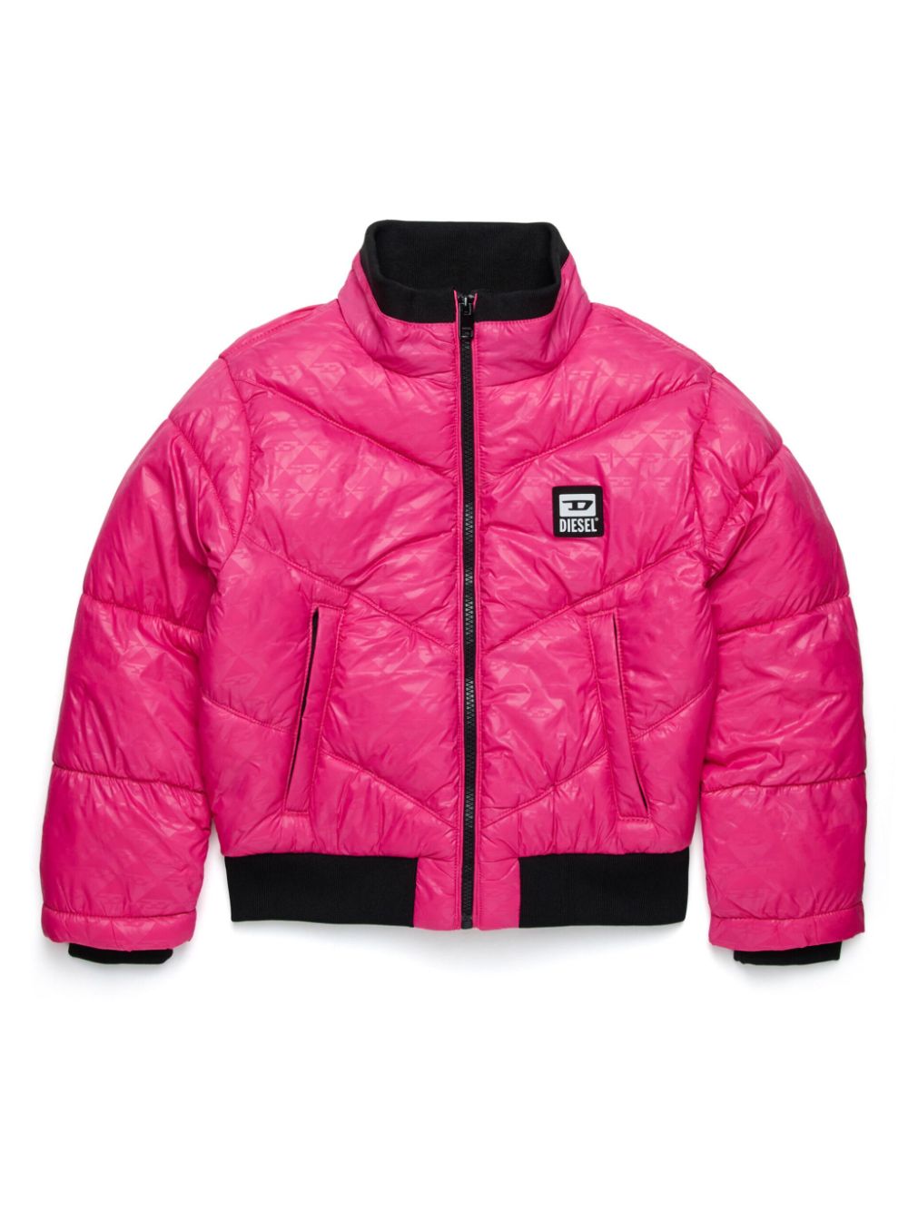 Diesel Kids logo-patch padded bomber jacket - Pink von Diesel Kids