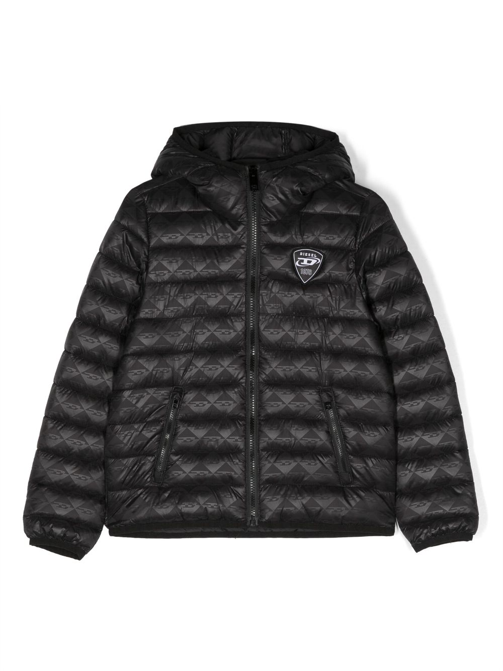 Diesel Kids logo-patch padded jacket - Black von Diesel Kids