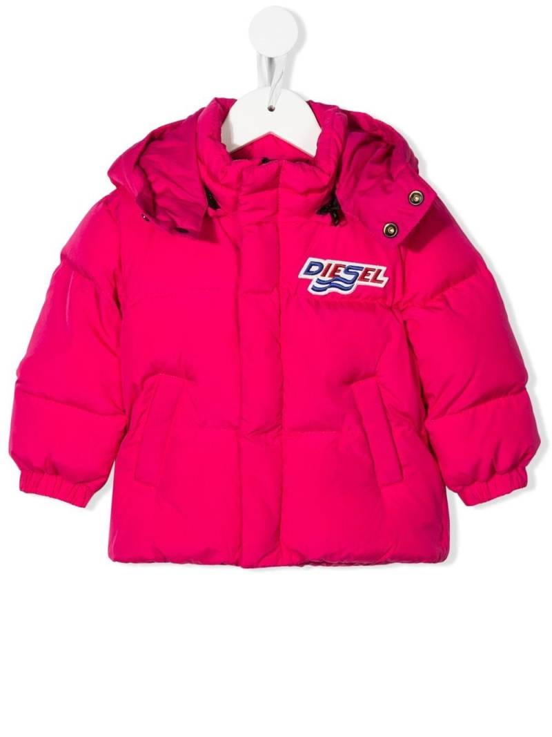 Diesel Kids logo-patch puffer jacket - Pink von Diesel Kids