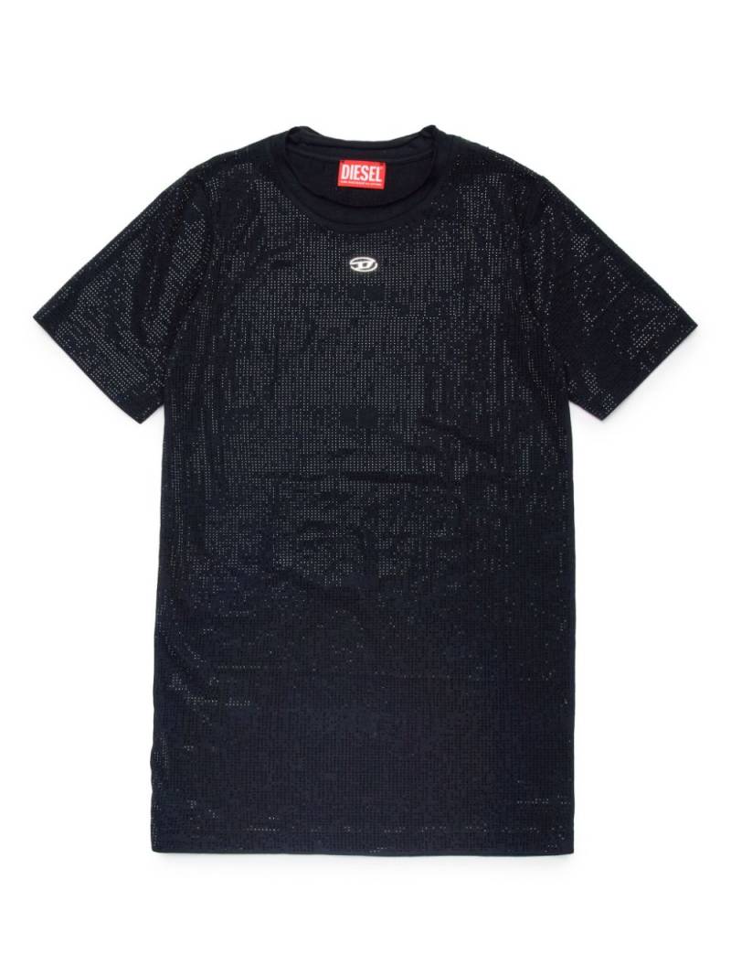 Diesel Kids logo-plaque cotton dress - Black von Diesel Kids