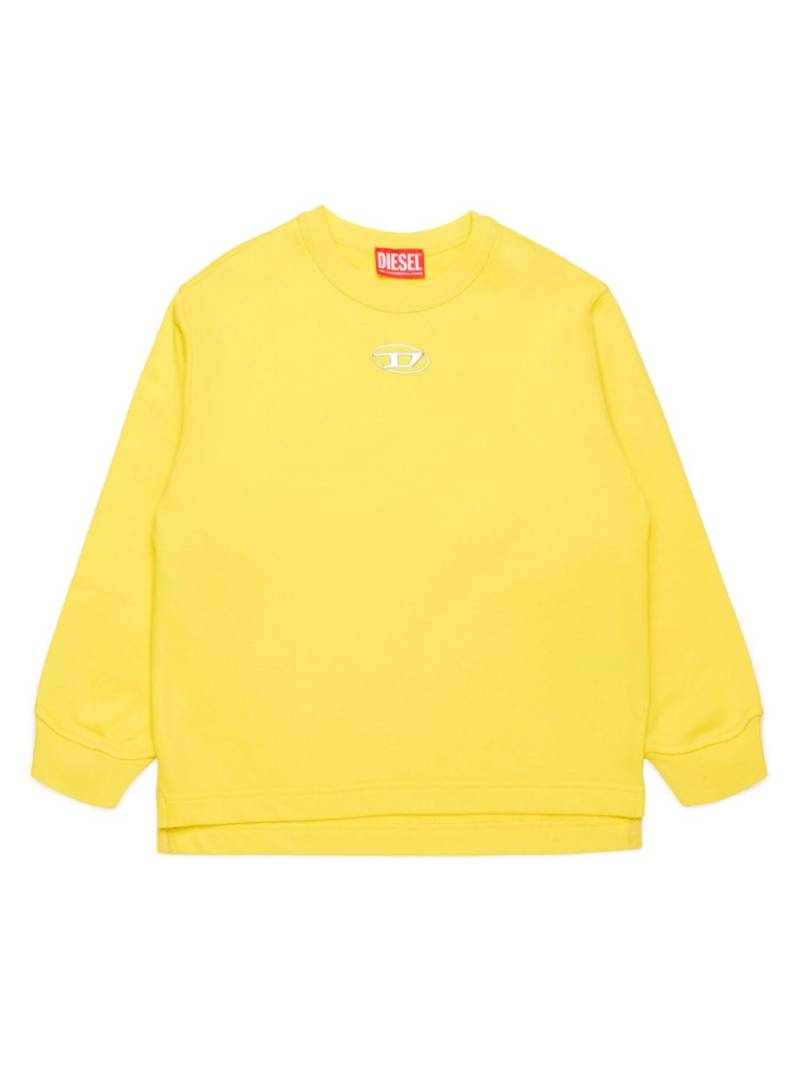 Diesel Kids logo-plaque cotton sweatshirt - Yellow von Diesel Kids