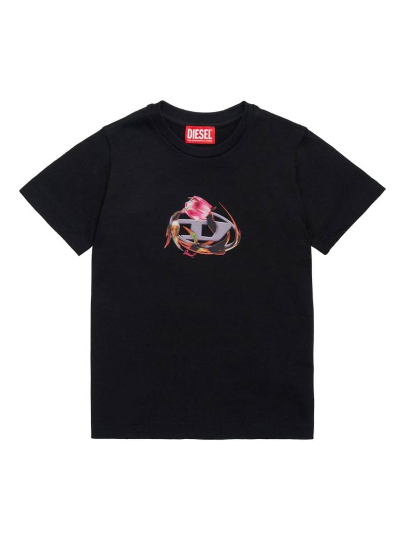 Diesel Kids logo-print T-shirt - Black von Diesel Kids