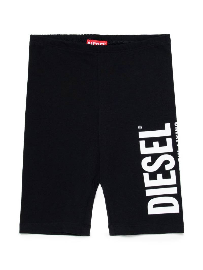 Diesel Kids logo-print bicycle shorts - Black von Diesel Kids