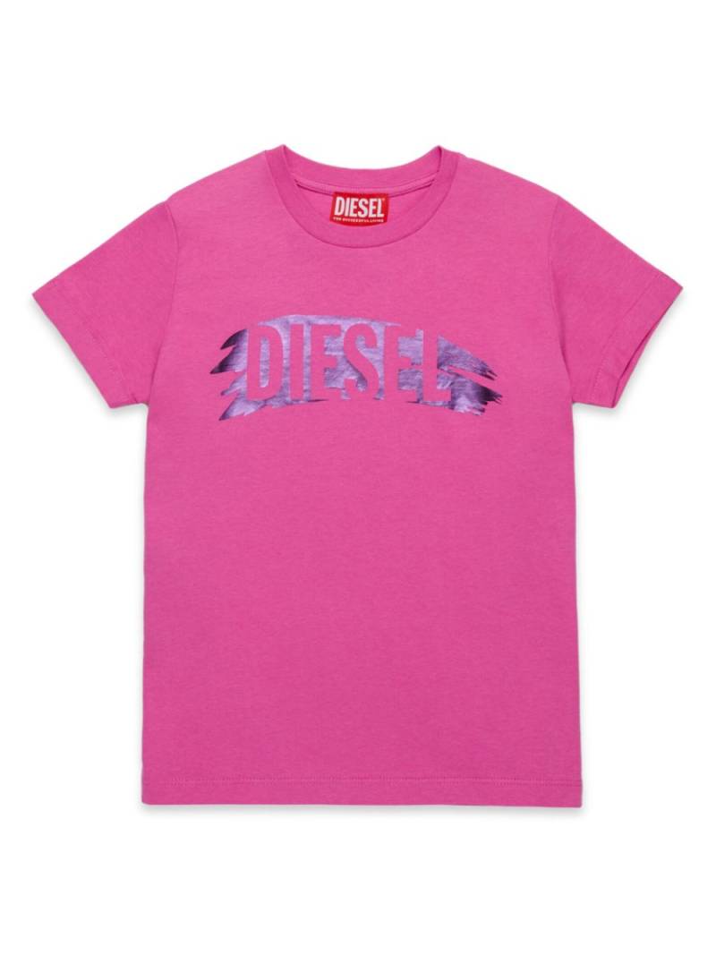 Diesel Kids logo-print cotton T-shirt - Pink von Diesel Kids