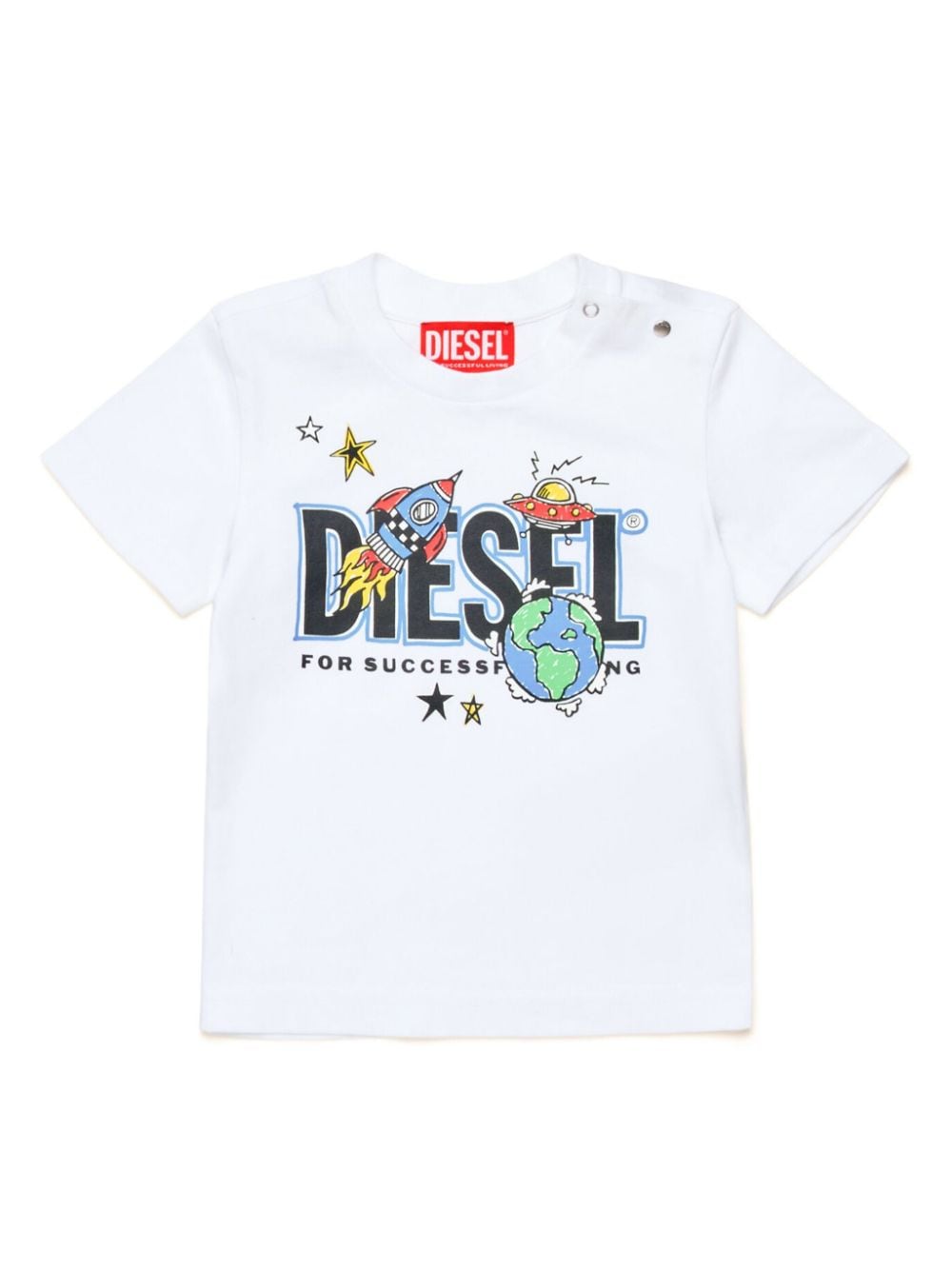 Diesel Kids logo-print cotton T-shirt - White von Diesel Kids