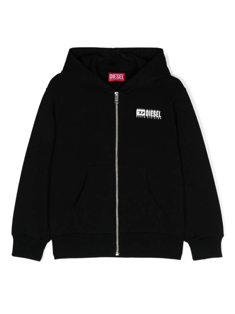 Diesel Kids logo-print cotton hoodie - Black von Diesel Kids